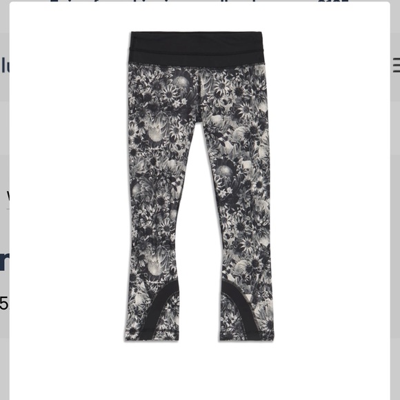 Lululemon Pants Womens 6 Run Inspire Crop Athletic Capri Activewear Floral Print - Picture 13 of 15
